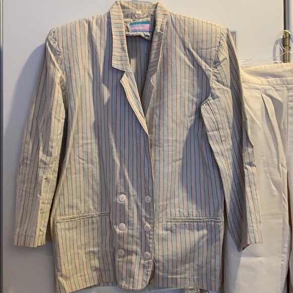 Vintage 80s 3-Pc Pastel Double-Brsted Suit Sz S/7 - Picture 3 of 8